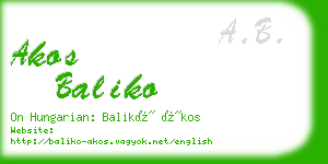 akos baliko business card